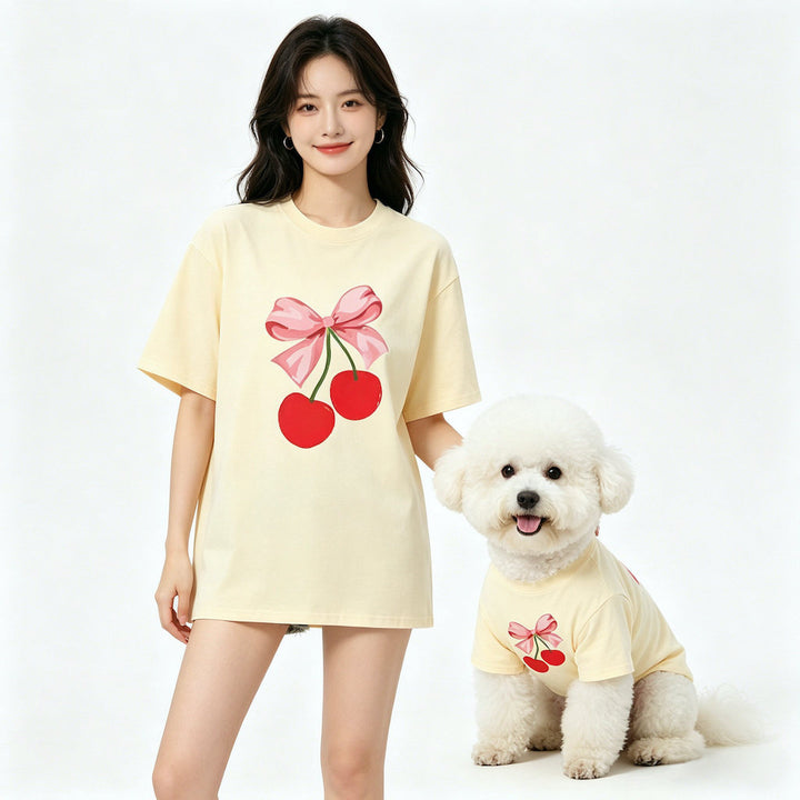 Merry Cherry Pet and Owner Matching Tee Shirt