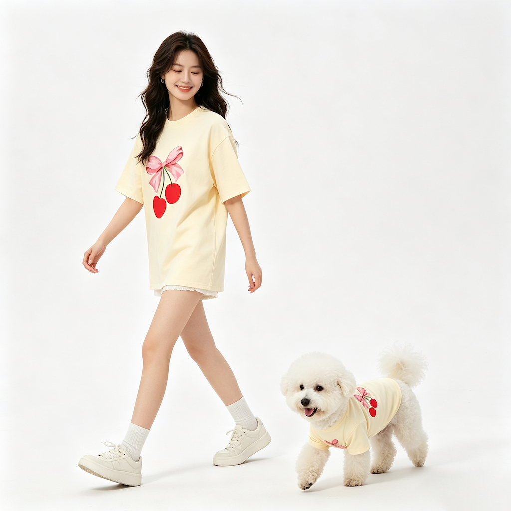 Merry Cherry Pet and Owner Matching Tee Shirt