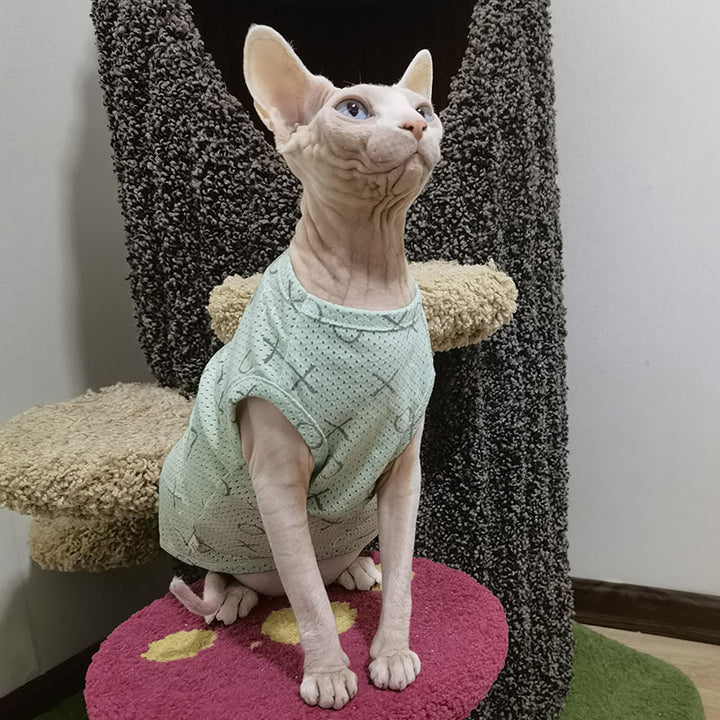 Cotton Eyelet Singlet Sphynx Cat Tank Top