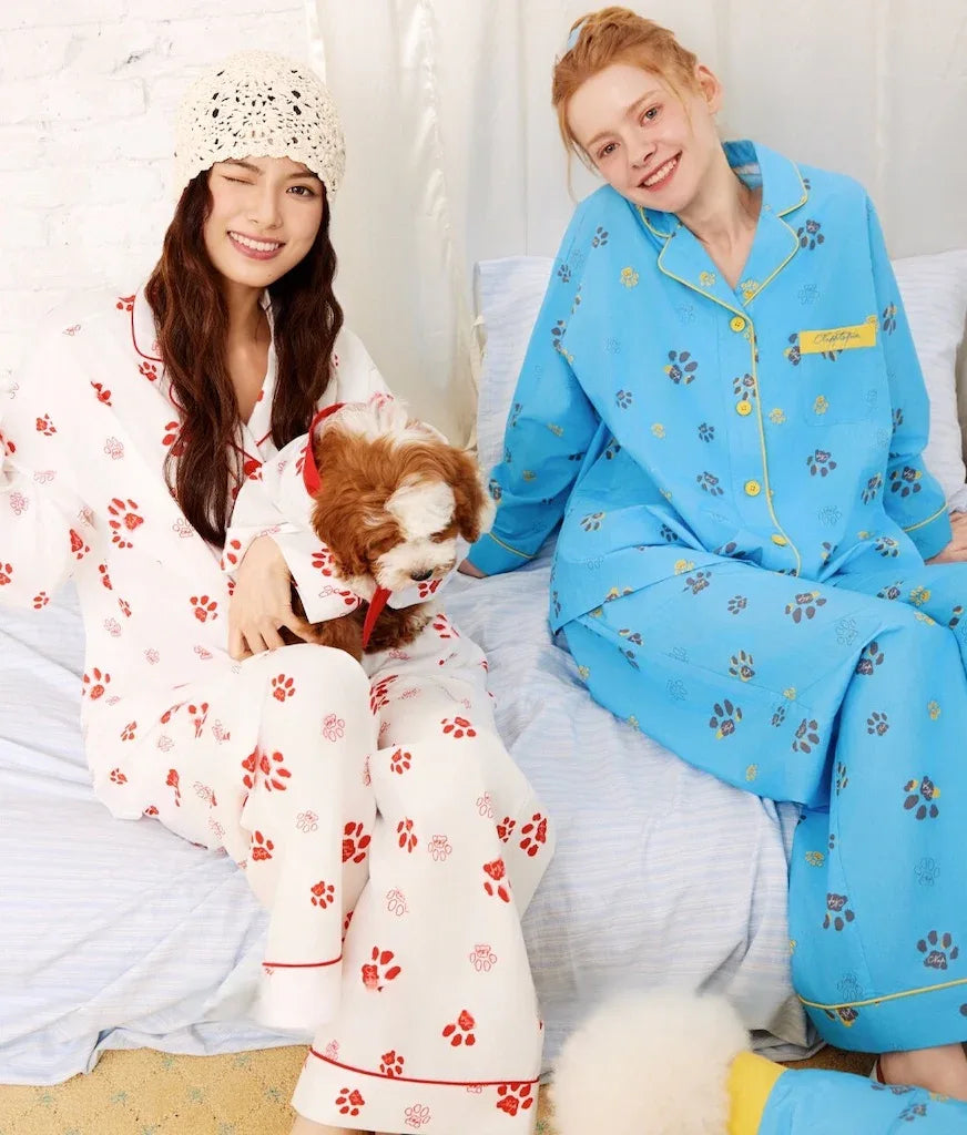 Paw Print Pet and Owner Matching Pajamas