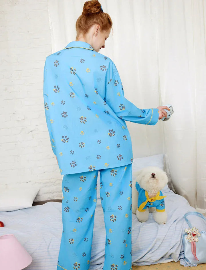 Paw Print Pet and Owner Matching Pajamas