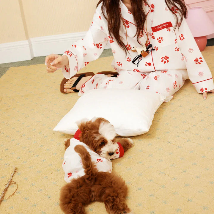 Paw Print Pet and Owner Matching Pajamas