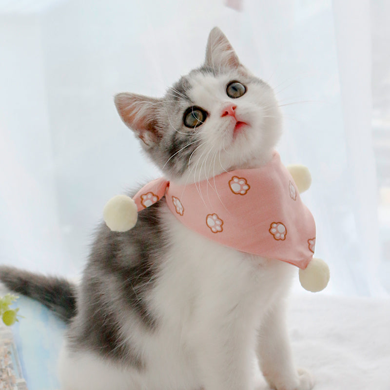 paw prints cat bandana