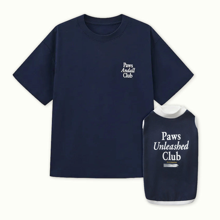 Paws Unleashed Club Pet and Owner Matching Tee Shirt