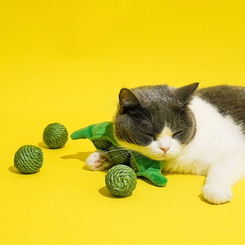 Durable sisal rope balls for cats to bat, chew, and play safely 