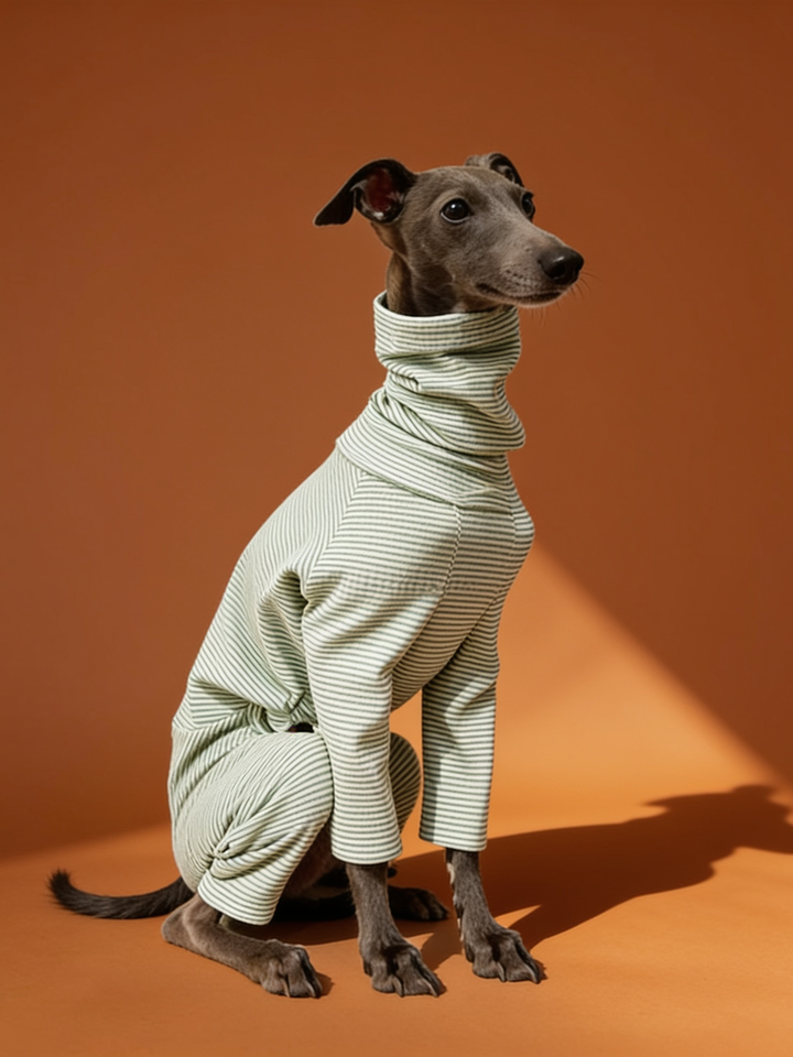 Pencil Stripes Highneck Base Top Iggy and Whippet Onesies