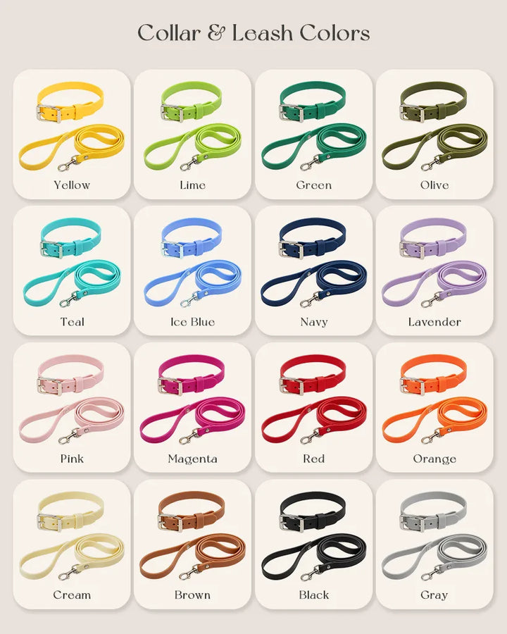 Personalized Silicone Dog Collar with Custom Name (Magenta &amp; Red Letters)