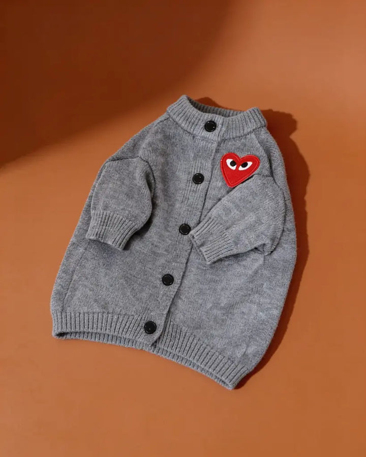 Heart Sphynx Cat Knitted Cardigan Sweater