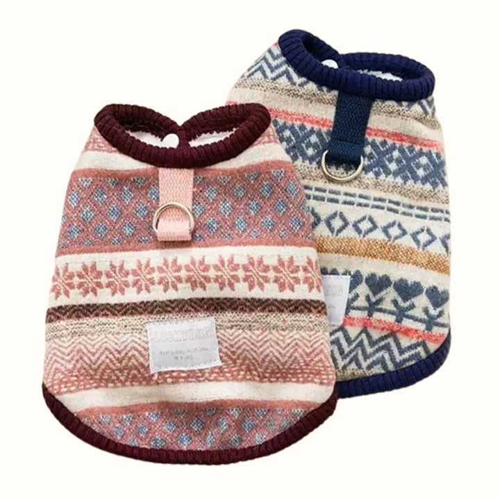 Knitted Snowflakes Cardigan Vest Pet Clothes