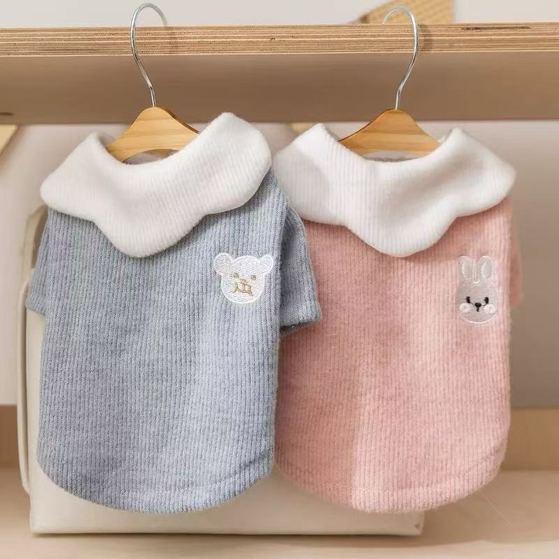 Petal Collar Corduroy Shirt Pet Clothes
