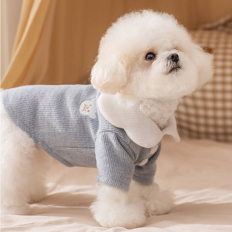 Petal Collar Corduroy Shirt Pet Clothes