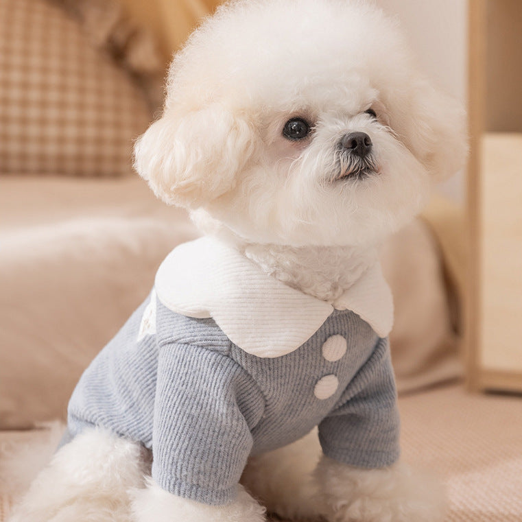 Petal Collar Corduroy Shirt Pet Clothes