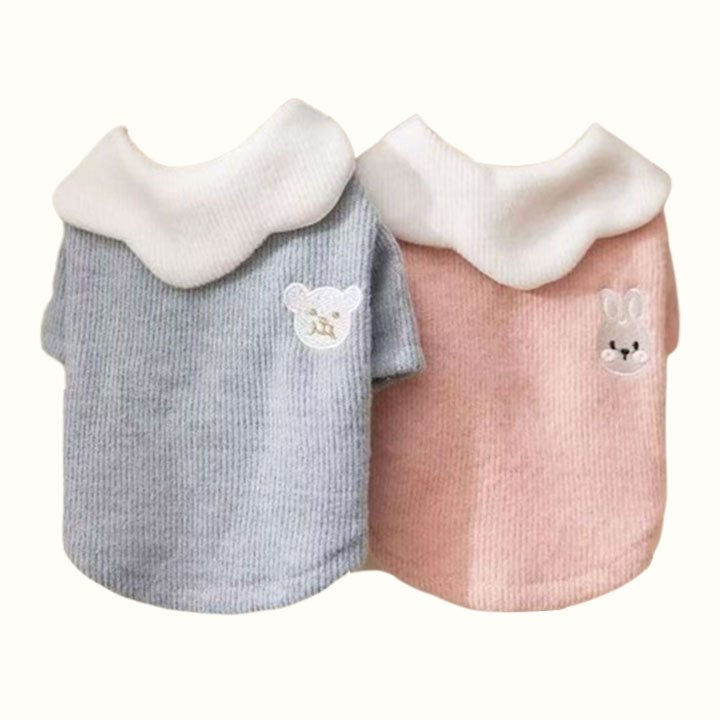 Petal Collar Corduroy Shirt Pet Clothes