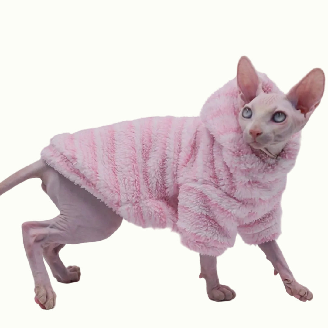 Pink Warm Sphynx Cat Hoodies