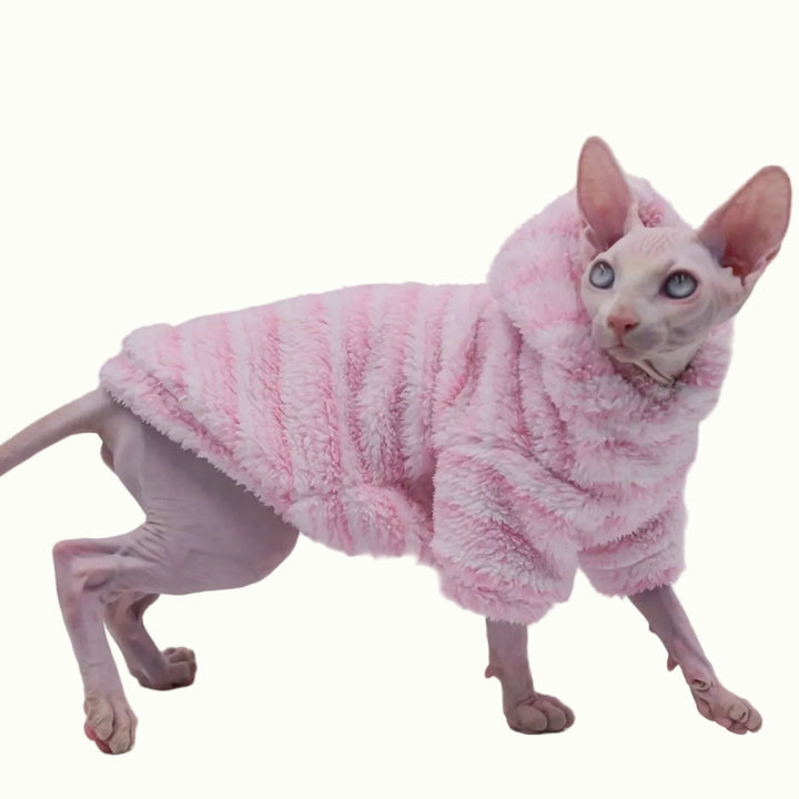 Pink Warm Sphynx Cat Hoodies