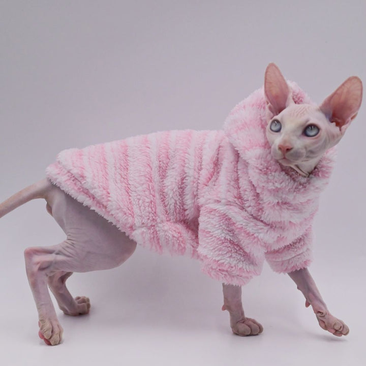 Pink Warm Sphynx Cat Hoodies