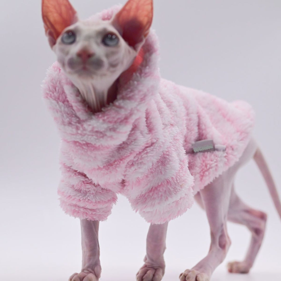 Pink Warm Sphynx Cat Hoodies