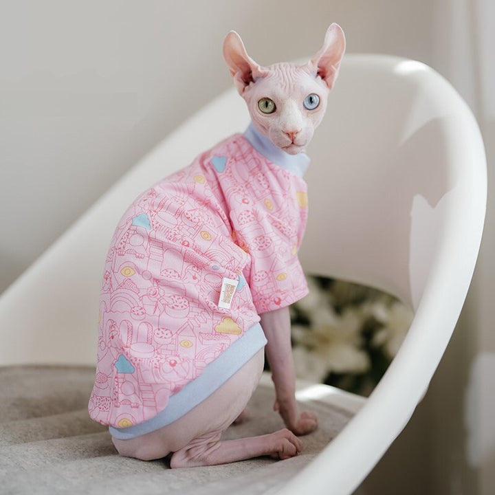 Pastel Duotone Sphynx Cat Tee Shirt