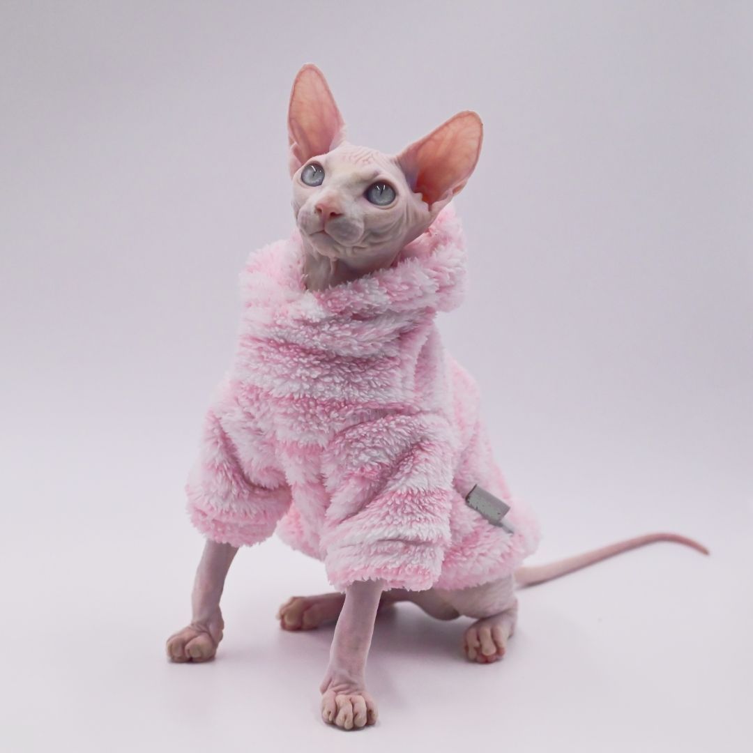 Pink Warm Sphynx Cat Hoodies