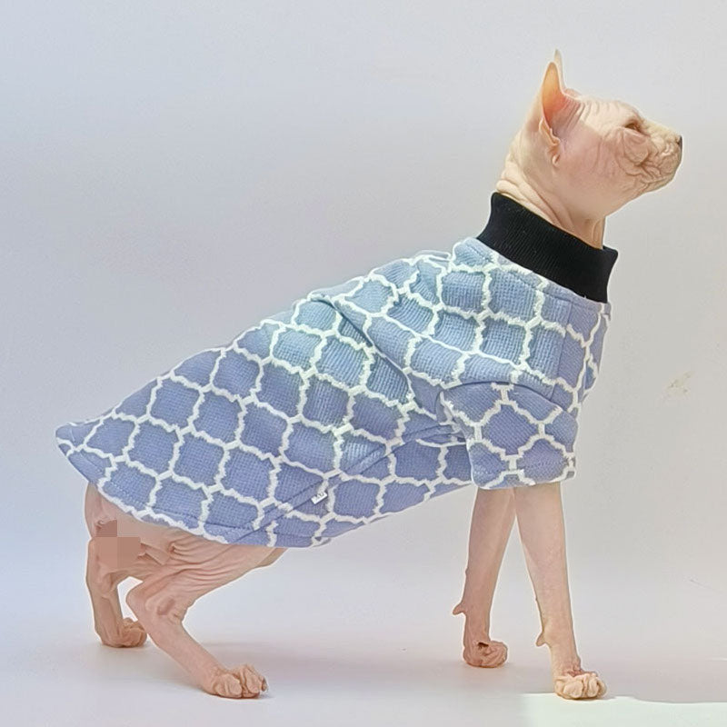 Plaid Quilted Sphynx Cat Sweater