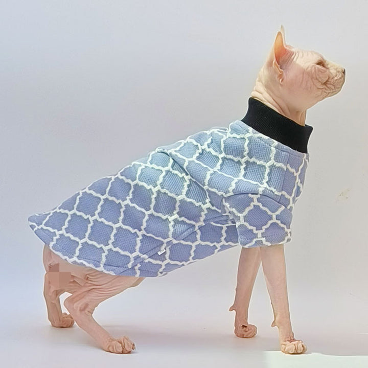 Plaid Quilted Sphynx Cat Sweater