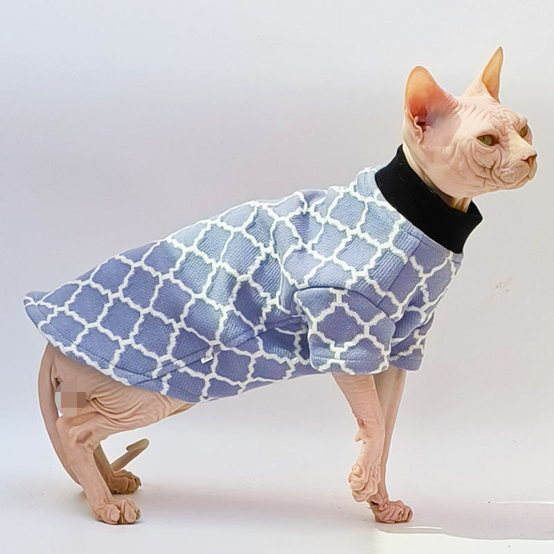 Plaid Quilted Sphynx Cat Sweater