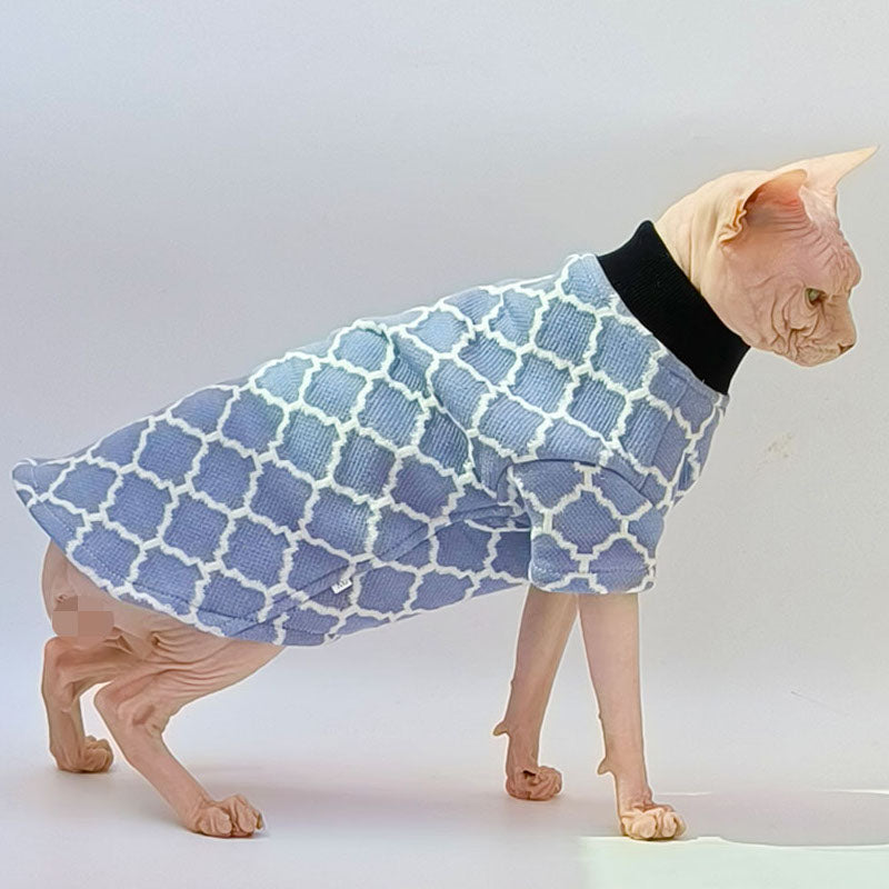 Plaid Quilted Sphynx Cat Sweater