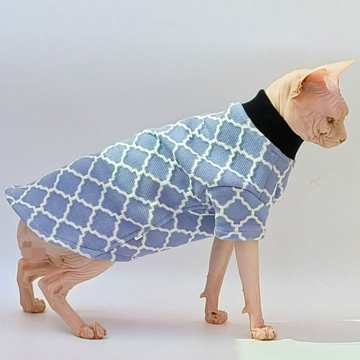 Plaid Quilted Sphynx Cat Sweater