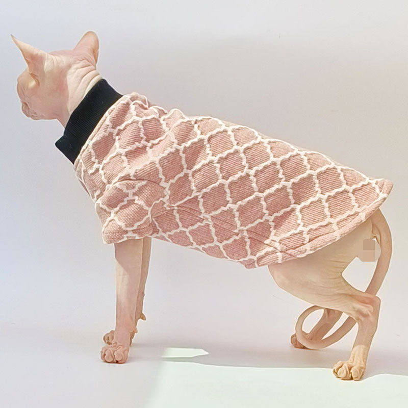 Plaid Quilted Sphynx Cat Sweater