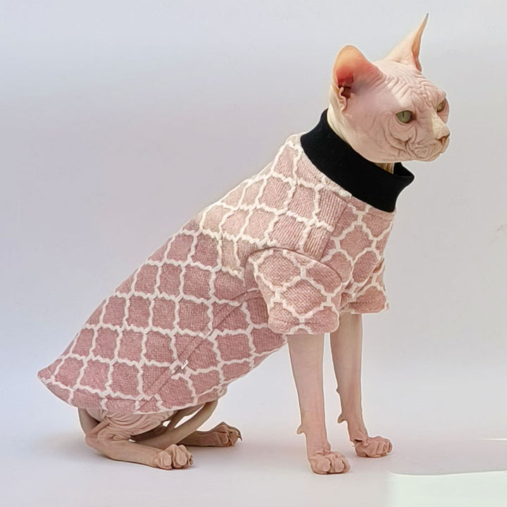 Plaid Quilted Sphynx Cat Sweater