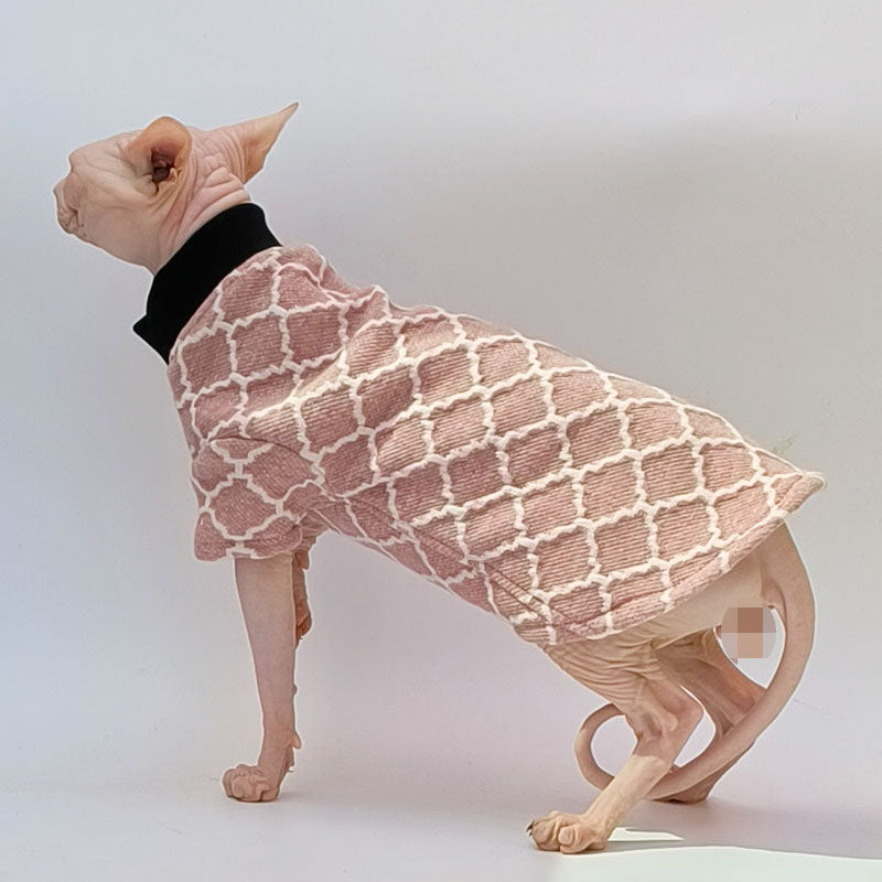 Plaid Quilted Sphynx Cat Sweater