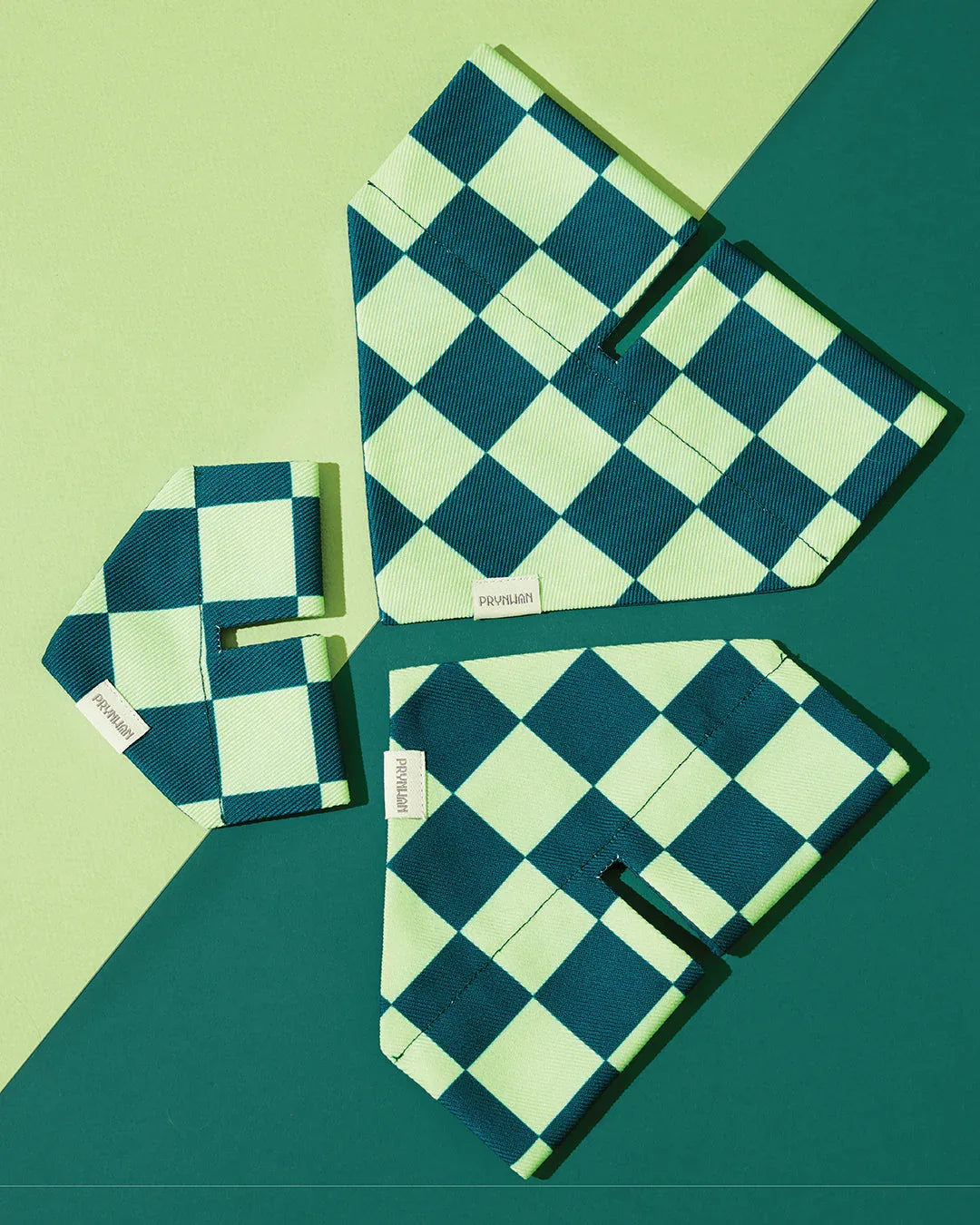 Prynwan Prynometry Triangle Bandana Checkered Green