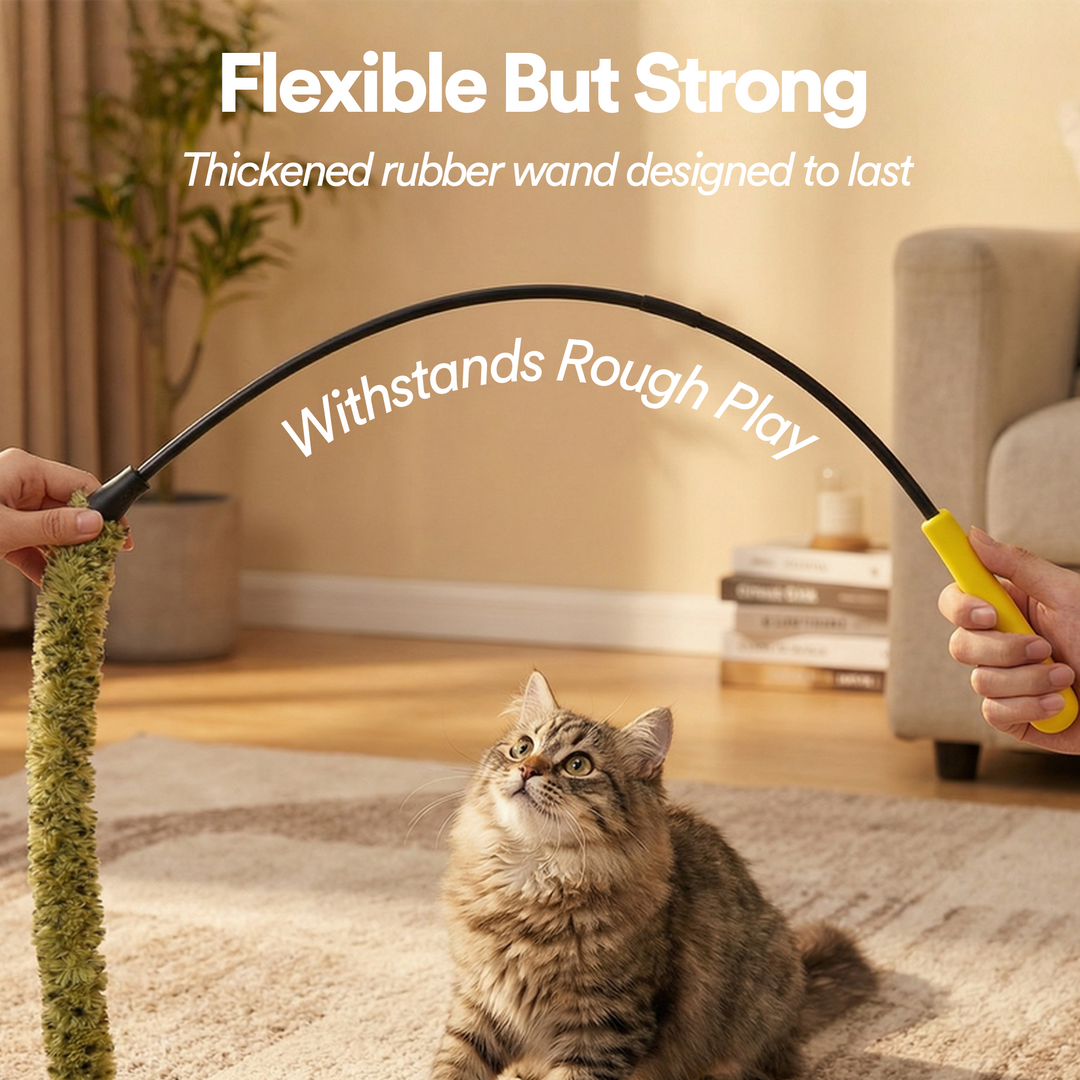 Rattlesnake Feather Crinkle Cat Teaser Wand Toy