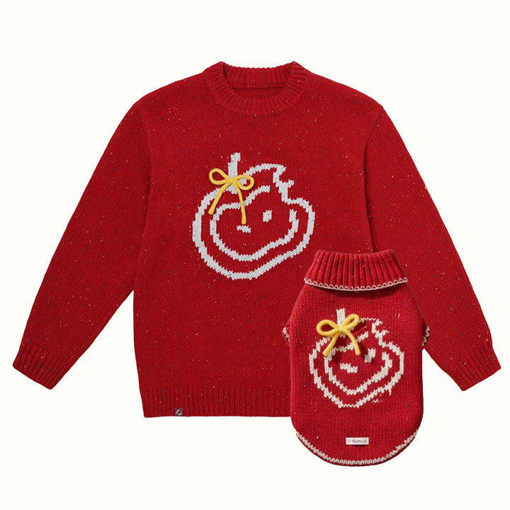 Apple Bite Pet Human Matching Knitted Sweater
