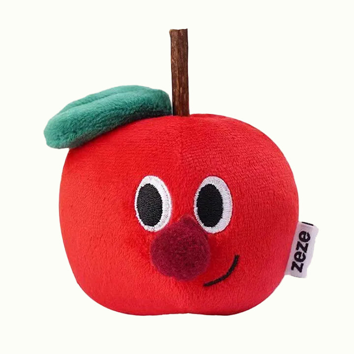 Red Apple Plush Cat Toy with Catnip and Matatabi Stick