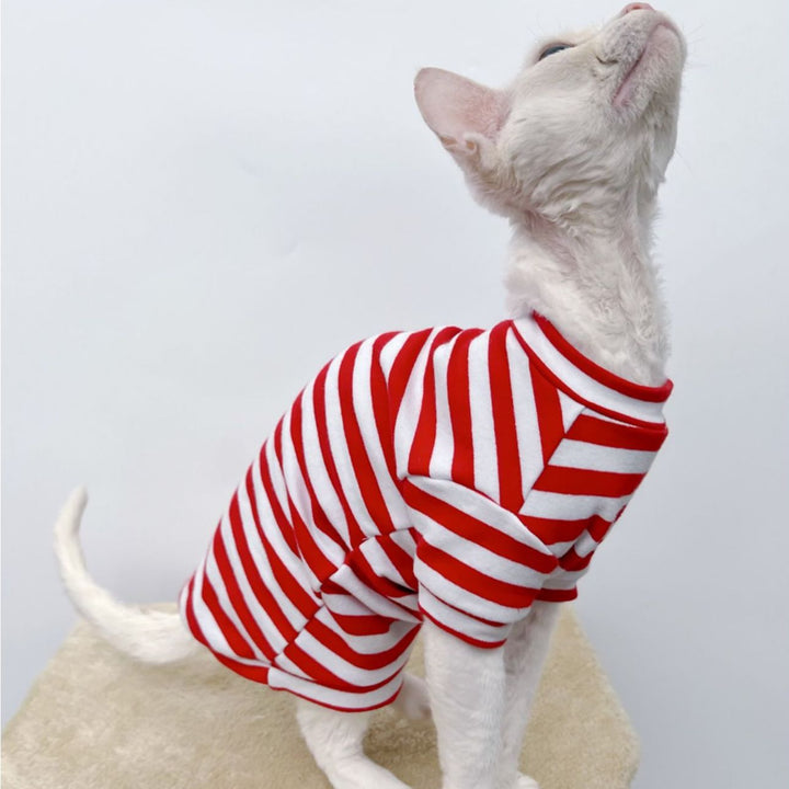 Classic Striped Sphynx Cat Tee Shirt