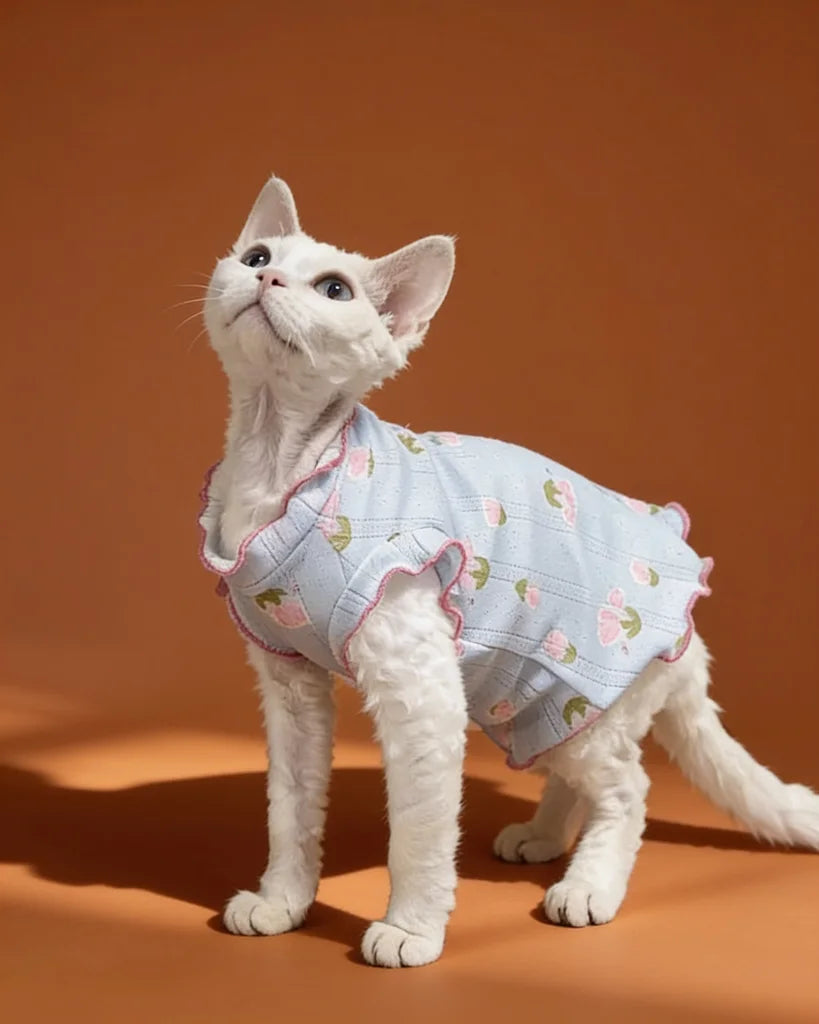 Ruffle Edge Tulip Flower Sphynx Cat Clothes CityBear