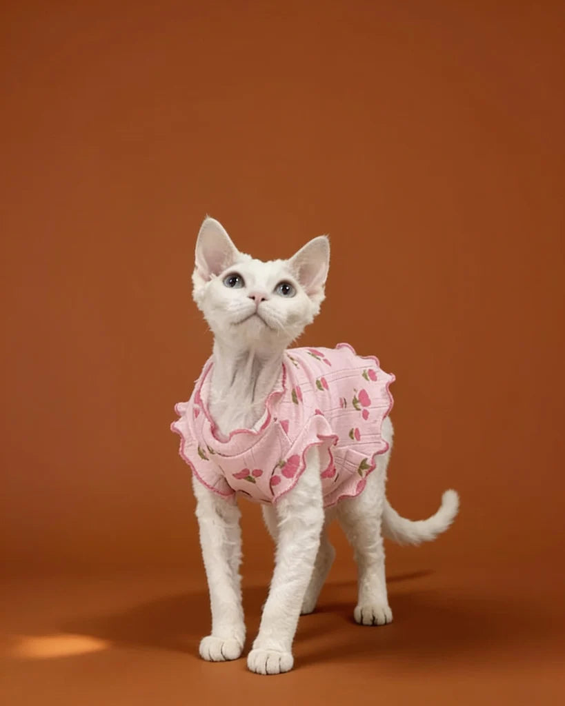 Ruffle Edge Tulip Flower Sphynx Cat Clothes CityBear