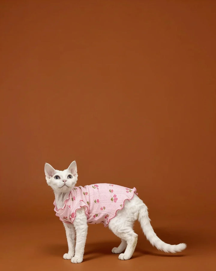 Ruffle Edge Tulip Flower Sphynx Cat Clothes CityBear