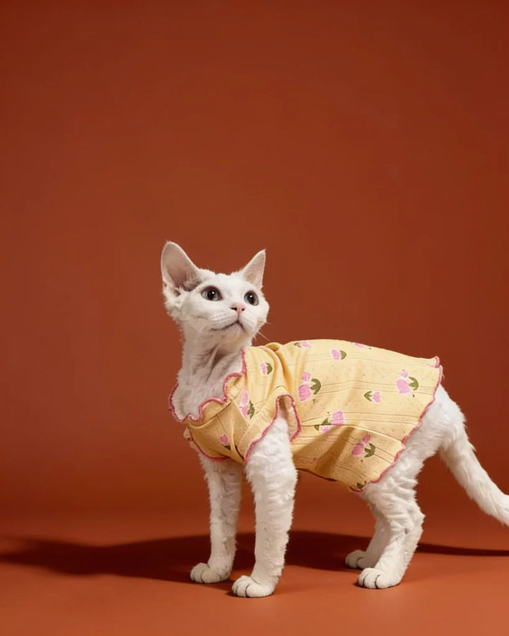 Ruffle Edge Tulip Flower Sphynx Cat Clothes CityBear
