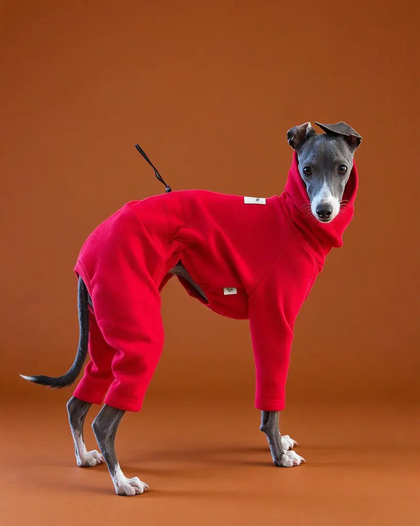 Sleeksuit Red Turtleneck Onesie for Italian Greyhounds &amp; Whippets