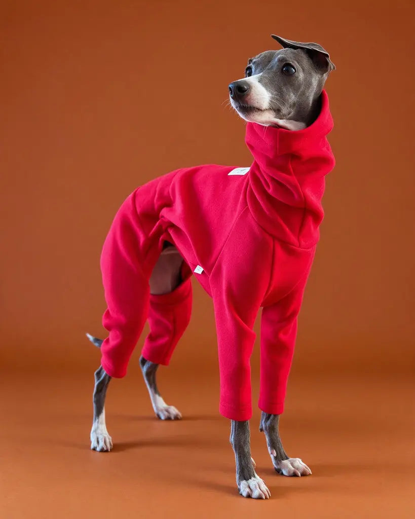 Sleeksuit Red Turtleneck Onesie for Italian Greyhounds &amp; Whippets