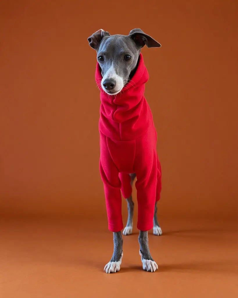 Sleeksuit Red Turtleneck Onesie for Italian Greyhounds &amp; Whippets
