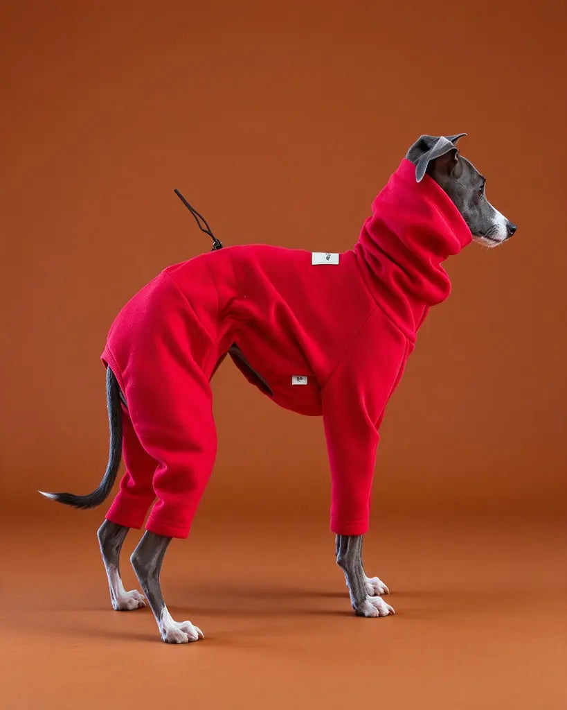 Sleeksuit Red Turtleneck Onesie for Italian Greyhounds &amp; Whippets
