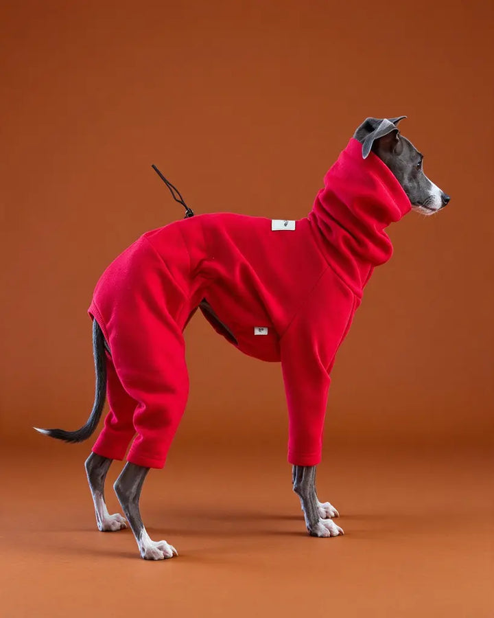 Sleeksuit Red Turtleneck Onesie for Italian Greyhounds &amp; Whippets