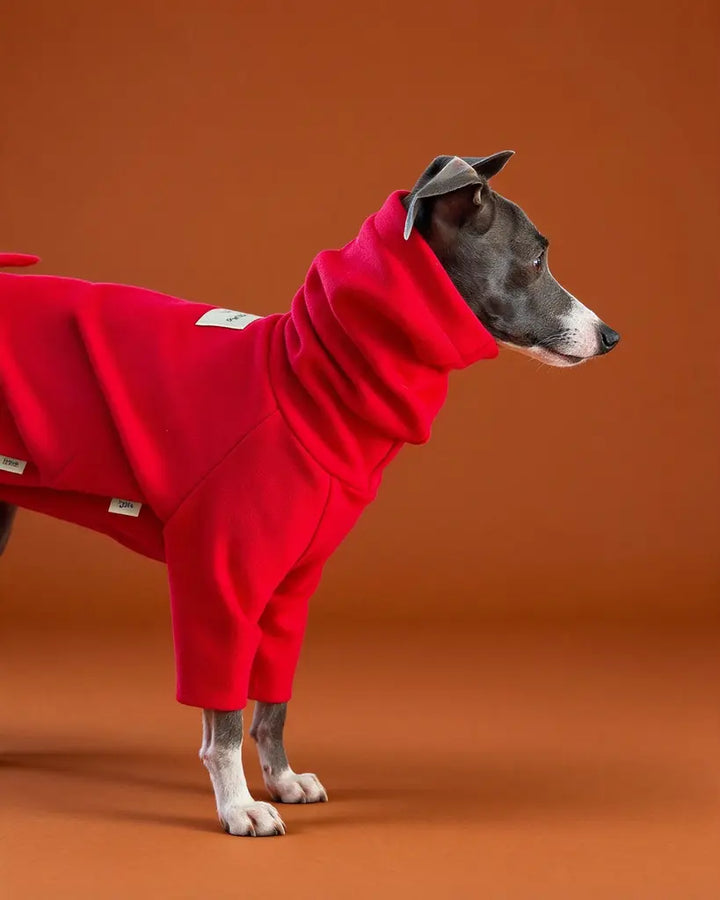 Sleeksuit Red Turtleneck Onesie for Italian Greyhounds &amp; Whippets