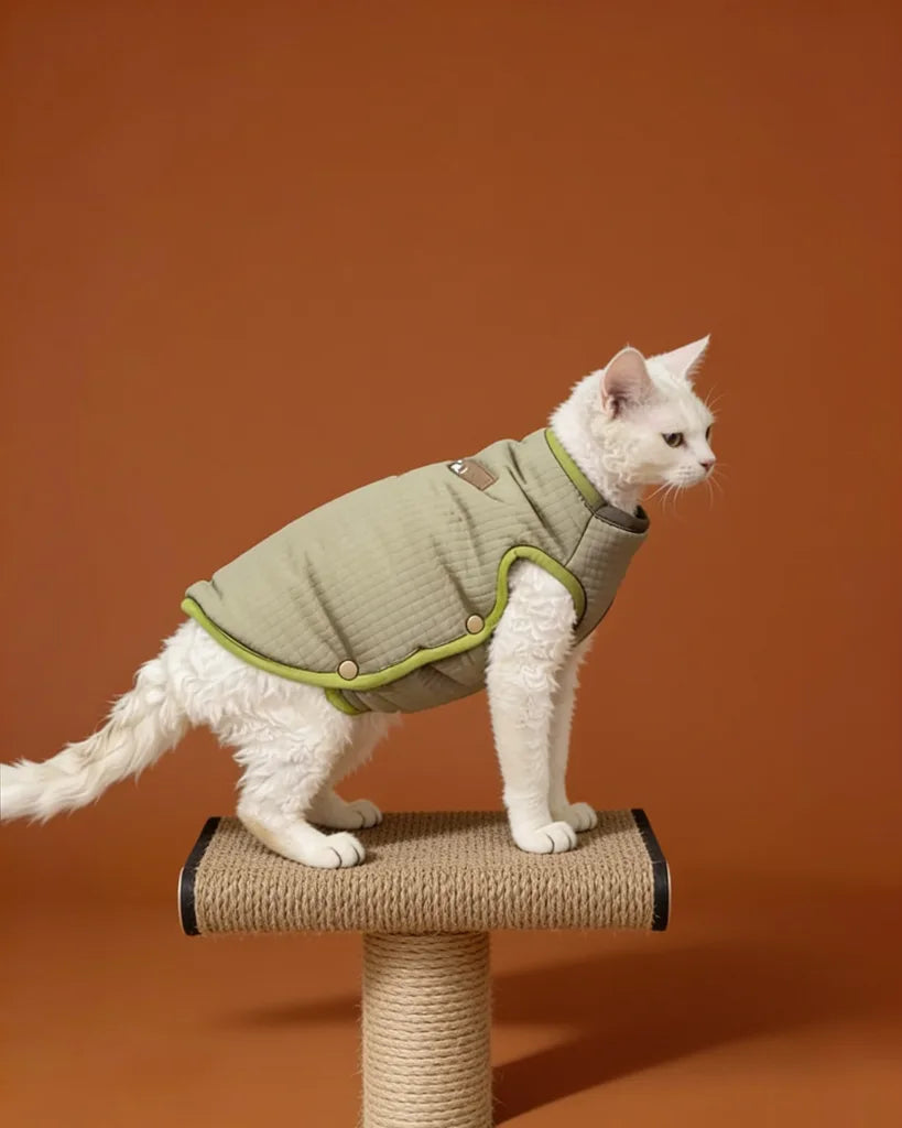 Side Button Warm Winter Sphynx Cat Jacket CityBear