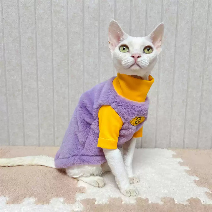 Duotone Fleece Highneck Sphynx Cat Sweaters