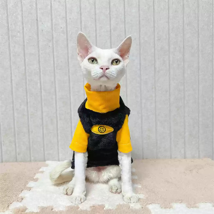 Duotone Fleece Highneck Sphynx Cat Sweaters