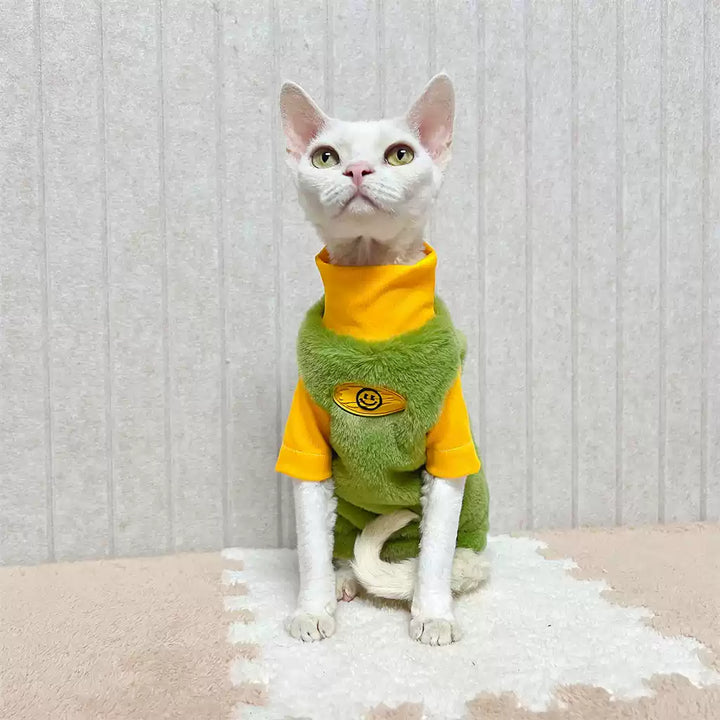 Duotone Fleece Highneck Sphynx Cat Sweaters